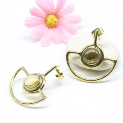 Boucles d'oreille dorées et...