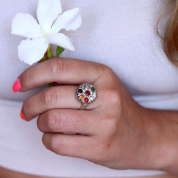 Bague argent pierres...