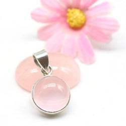 Pendentif argent rond et...