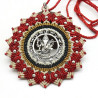 Pendentif  Ganesh macramé rouge - Mosaik bijoux indiens - a54