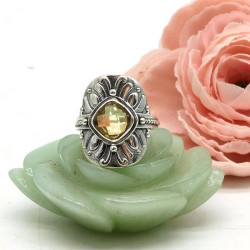 Bague citrine en argent -...