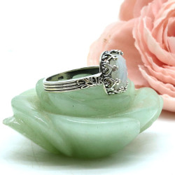 Bague argent pierre blanche...