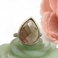 Bague quartz fumé en argent...