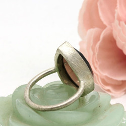 Bague quarte fumé argent - Mosaik bijoux indiens