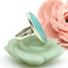 Bague amazonite en argent - Mosaik bijoux indiens