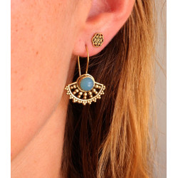 Boucle d'oreille calcédoine...