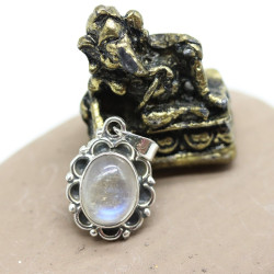 Pendentif fleur argent et...