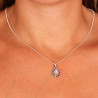 Pendentif pierre de lune fleur - Mosaik bijoux indiens