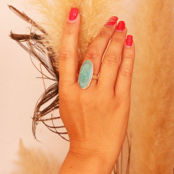 Bague argent amazonite -...