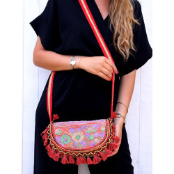 Sac bohème indien brodé -...