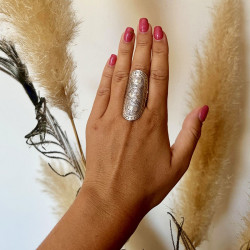 Bague ethnique en argent -...