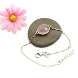 Bracelet quartz rose en...