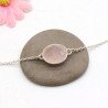 Bracelet quartz rose en argent - Mosaik bijoux indiens