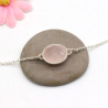 Bracelet argent fin quartz rose - Mosaik bijoux indiens - b24