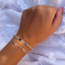 Bracelet fin argent et...