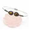 Bracelet 2 pierres marrons en plaqué argent - Mosaik bijoux indiens