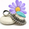 Pendentif argent pierre turquoise - Mosaik bijoux indiens