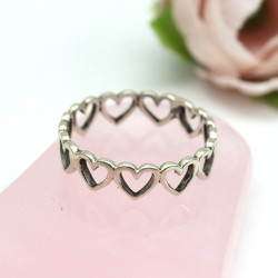 Bague argent petits coeurs...