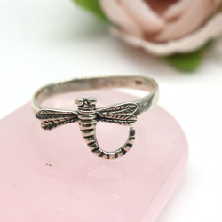 Bague argent libellule -...
