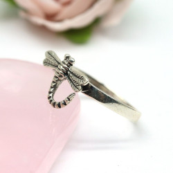 Bague argent libellule -...