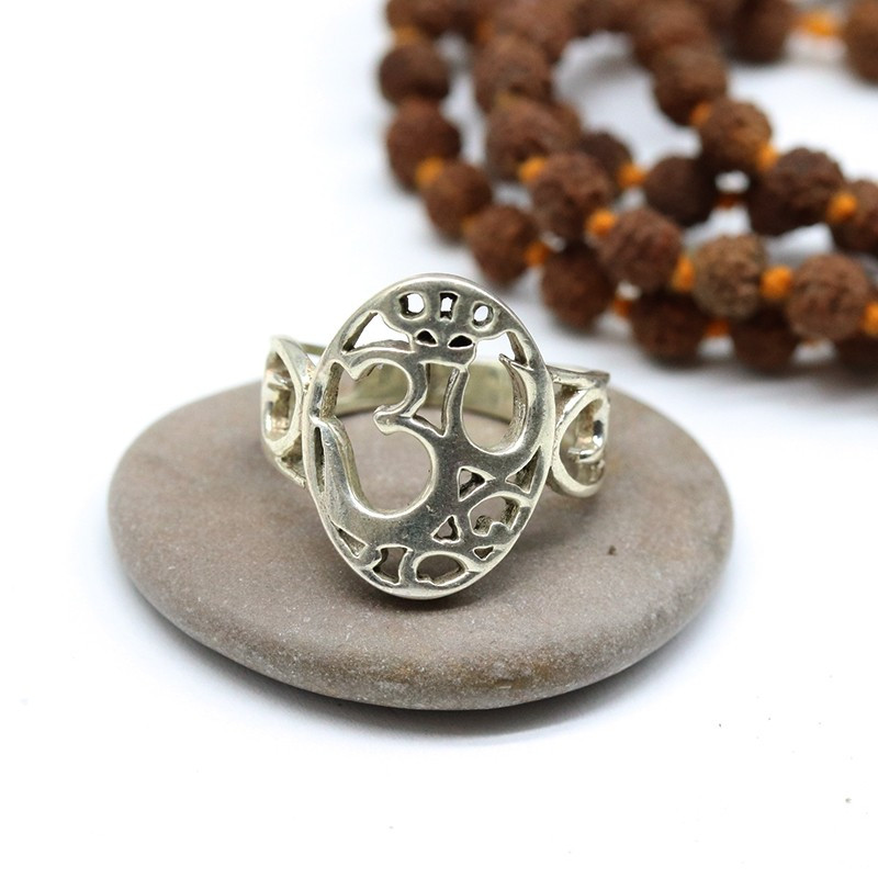 Bague argent ajourée AUM - Mosaik bijoux indiens