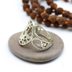 Bague argent ajourée AUM -...