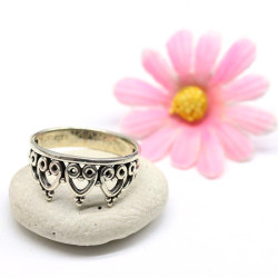 Bague argent couronne -...