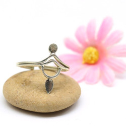 Bague argent ouverte -...
