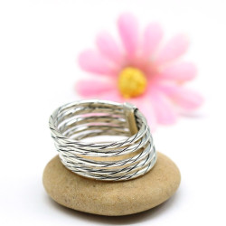 Bague 7 anneaux en argent -...