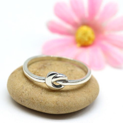 Bague noeud en argent -...