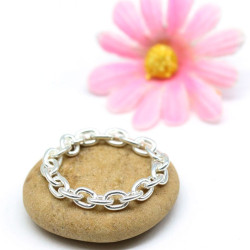 Anneau argent chaine -...