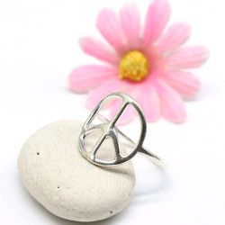Bague argent peace and love...