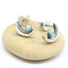 Puces d'oreilles croissant de lune et turquoise - Mosaik bijoux indiens