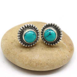 Puce d'oreille turquoise en...