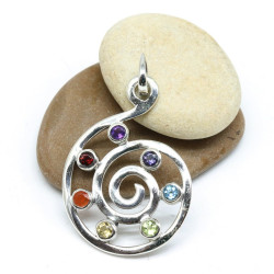 Pendentif argent 7 chakras...