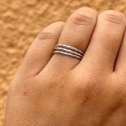 Bague argent anneaux fin -...