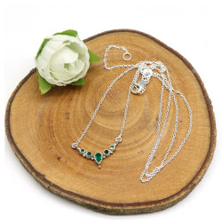 Collier fin en argent et...