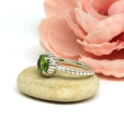 Bague péridot en argent - Mosaik bijoux indiens