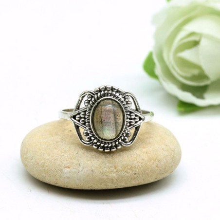 Bague argent travaillé et  labradorite
