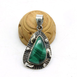 Pendentif malachite en...