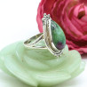 Bague argent pierre naturelle verte et rose