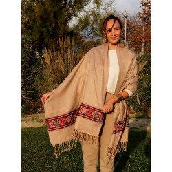 Grande étole beige indienne...