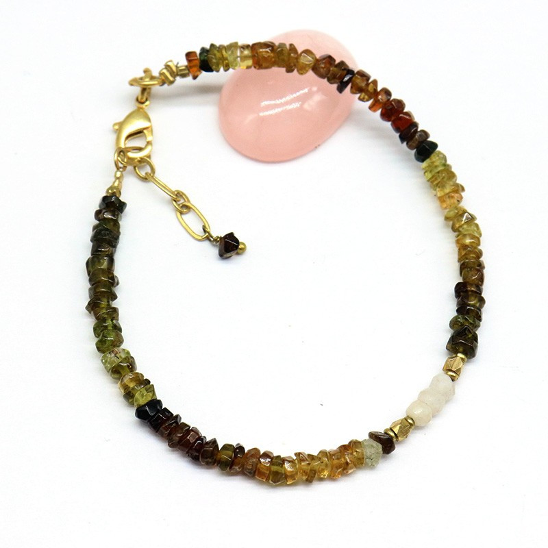 Bracelet pierres tourmaline taillées Bracelet pierres tourmaline taillées