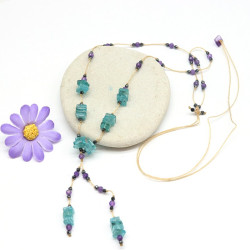Collier améthyste et aigue...