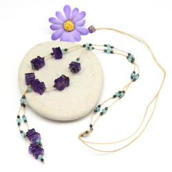 Collier améthyste sur fil