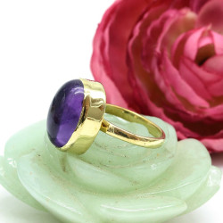Bague laiton doré et...