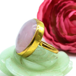 Bague dorée pierre rose