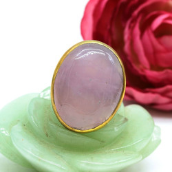 Bague laiton doré et quartz...