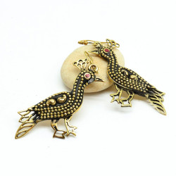 Boucles d'oreille paon en...