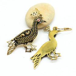 Boucles d'oreille paon en...